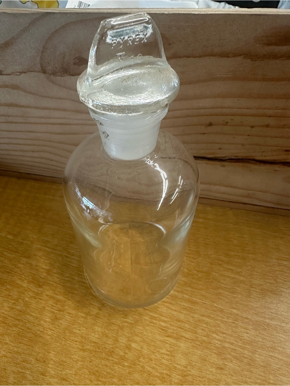 Vintage Pyrex Clear Glass Reagent Bottle with Glass Stopper